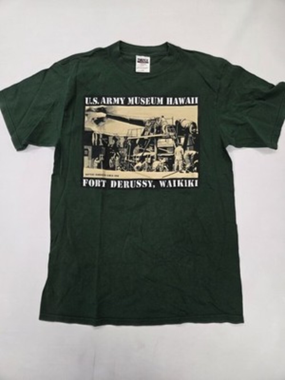 Vintage Army Museum T Shirt Fort Derussy Green Battery Randolph Size Large Hawai